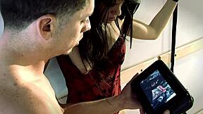 Jennifer dark rubs maya gates pussy to make her cum during anal