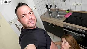 Fresh Meat 18 Gives First Blowjob In Germany With Rough Deepthroat