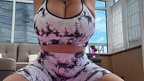 Starting Yoga with Big Saggy Tits Hard Nipples