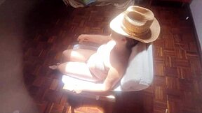 Stepson Jerks Off Onto Stepmom's Face As She Rests In Chair