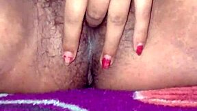 Sexy Indian girl masturbating hairy pussy close-up moaning 😩