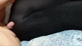 My friend stays overnight with tight leggings.