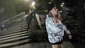 Enjoying A Casual Walk In Thong Outdoors