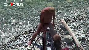 Watch this slut wife blow and fuck on the beach? Public voyeur action.