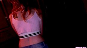 Sexy teen blonde swallows cum from step-dad.