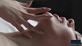 asian teen model tia posing in lingerie on bed