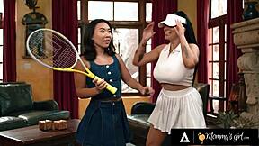 kimmy kimm's emotional crush on stepmom romi rain during tennis lessons