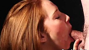 Naughty Centerfold Gets Sperm Load On Her Face Swallowing All The Sperm