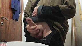 skinny young amateur jerks off big cock in bathroom another friday