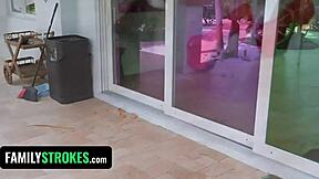 big tits stepmom strips off her clothes and rides her stepdaughters bfs cock