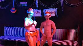 Christmas brings intense passion as a stunning milf and Saymon Fitness indulge in heavy cumming on the red carpet