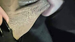 Goth gives sensual blowjob, swallows cum till gagging
