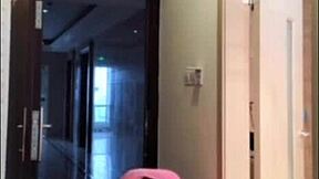 Asian Ladyboy Masturbates Dick, Flashes Woman, Cums!