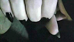 Goth gives sensual blowjob, swallows cum till gagging