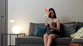 Slim Brunette Milena Briz Fucks Doggystyle in Homemade Video