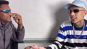 Three Young Friends Share Big Black Cock with Fire