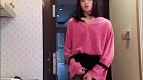 Asian Ladyboy Masturbates Dick, Flashes Woman, Cums!