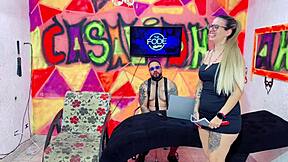 Diguinha DJ passionately licks Niikki's pussy until wet, then they engage in tit play.