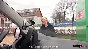 Blonde teacher gets pussy covered in cum