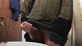skinny young amateur jerks off big cock in bathroom another friday