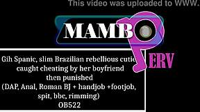 Slim Brazilian cutie caught cheating by boyfriend then punished