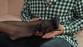 Nympho wife gets foot massage and rough sex