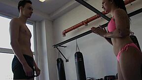 Milana battles viktor in the second wrestling match of the series