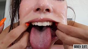 Sloppy Upside Down Throat Fuck With Balls Deep Facefucking