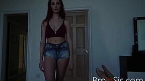 i extorted my really pretty sis for sex with blowjobs and fucking, riding cowgirl till cumshot on her young body