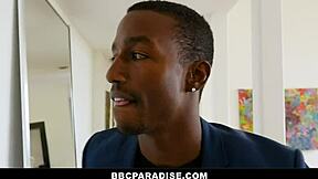 horny housewife confronts the black guy her husband fired and ends up fucking him hard