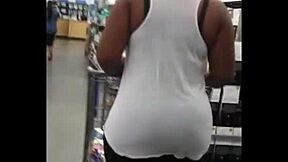 Stacked Ebony Bbw With Massive Ass Filmed Candidly In Hidden Spot