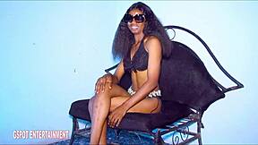 Bikini babe gets doggystyle pussy fucking on chair