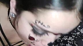 wellington prado receives deep blowjob on big veiny penis and ejaculates on my face - complete on red