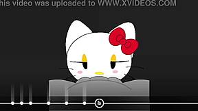 hello kitty gets fucked by a big cock in her tight ass banging tits