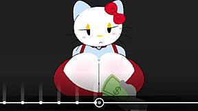 hello kitty gets fucked by a big cock in her tight ass banging tits