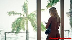 The 18yo girl next door gets a hard pounding in domination facial