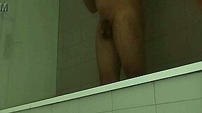 delicious guy shaving his big dick in front of you