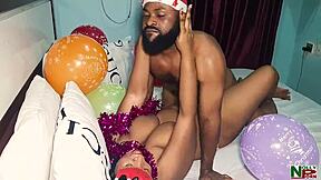 Mature Ebony Milf Bent Over for Big Black Cock Doggystyle in Holiday Continuation.