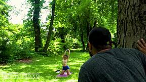 Hot Yoga In Woods With Uptown Bunny