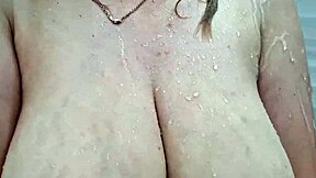 I shower my big boobs in bathroom