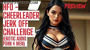 cheerleader instructs you to cum hard in audio porn jerk off contest