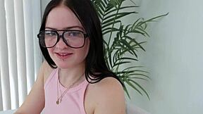 Geeky stepsis boldly agrees to an intense free pussy day with me.