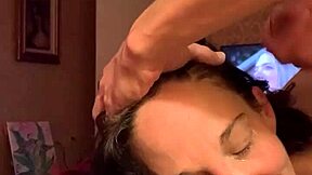 fucked her brains out for college tuition older woman double jizz facial