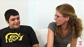 Smoking Hot Brunette Girlfriend Fucked by Another Man in Front of Her Boyfriend