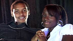 the rear awakening introduction shows a cute black couple in dirty talk interview