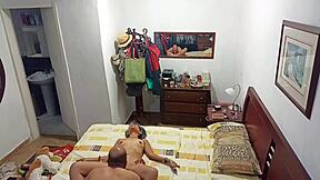 Stepbrother fucks me hard in the bedroom with his big cock