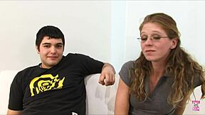 Smoking Hot Brunette Girlfriend Fucked by Another Man in Front of Her Boyfriend