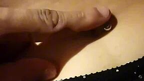 Relaxing with her belly button in a soothing couple session