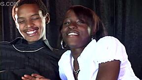 the rear awakening introduction shows a cute black couple in dirty talk interview