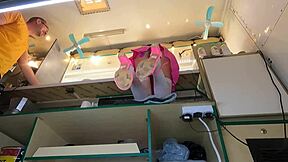 Hot 18 year old chick voyeur hidden camera at work